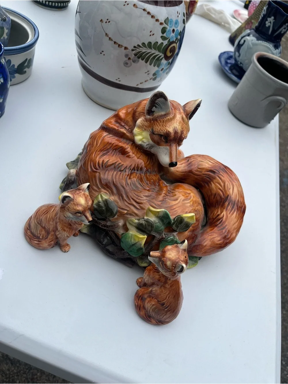 Fox Family Porcelain Salt and Pepper shakers